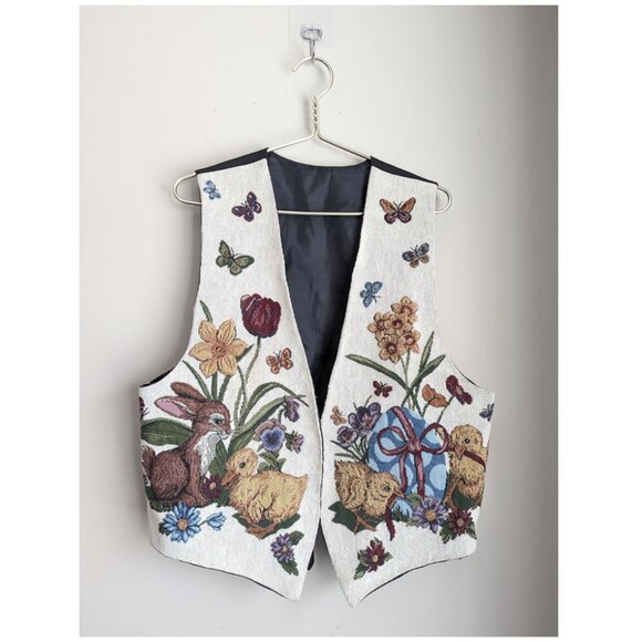 Vintage Jackets & Blazers - Easter themed Tapestry Vest